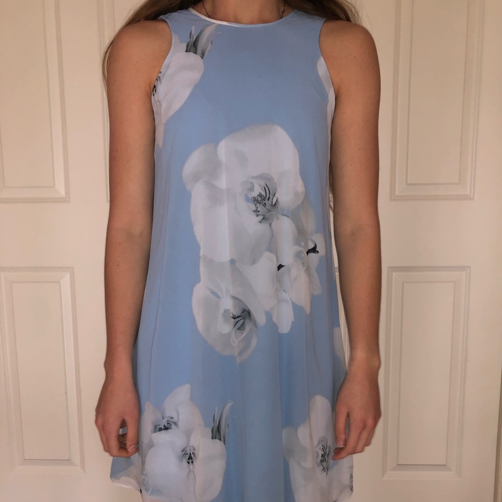 Blue Floral Calvin Klein Dress